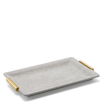 AERIN Classic Shagreen small vanity tray with brass handles