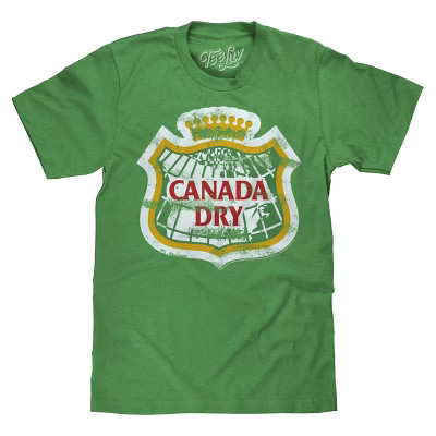 Tee Luv Canada Dry Distressed Logo T-Shirt - Green Small | Target