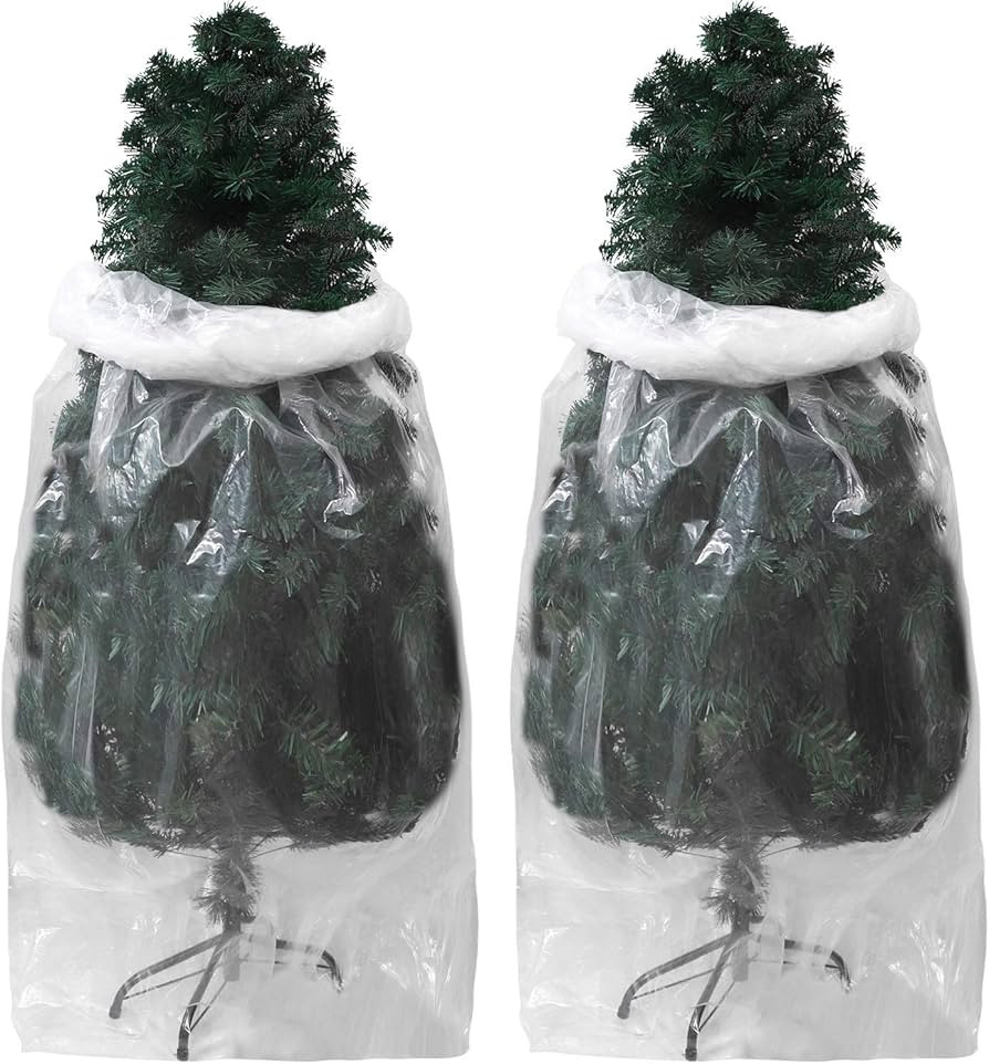 Aneco 2 Pack Christmas Tree Storage Bag 9 x 6 Feet Large Removal Bags Xmas Clear Poly Christmas T... | Amazon (US)