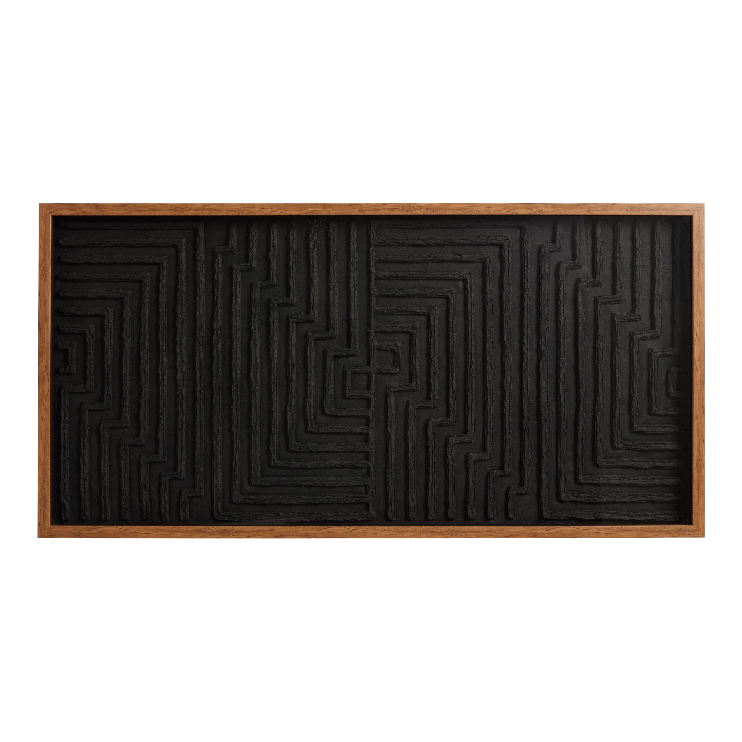Black Rice Paper Geo Maze Shadow Box Wall Art | World Market