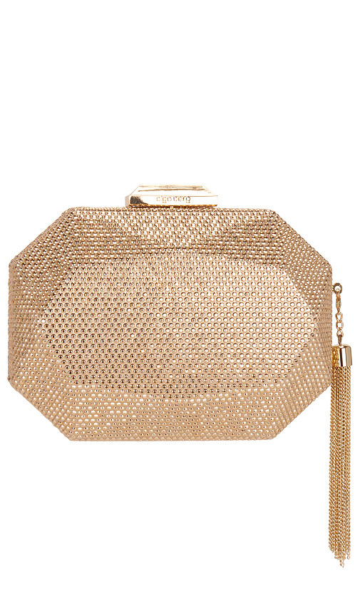 olga berg Tilly Hotfix Clutch in Metallic Gold. | Revolve Clothing (Global)