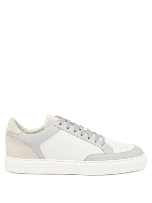 Brunello Cucinelli - Panelled Leather And Suede Trainers - Mens - White | Matches (US)