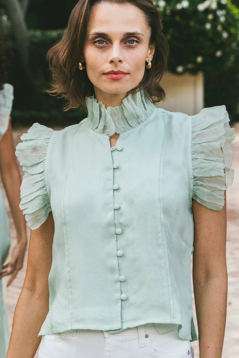Fairfield Top | Mint Organza | SUE SARTOR