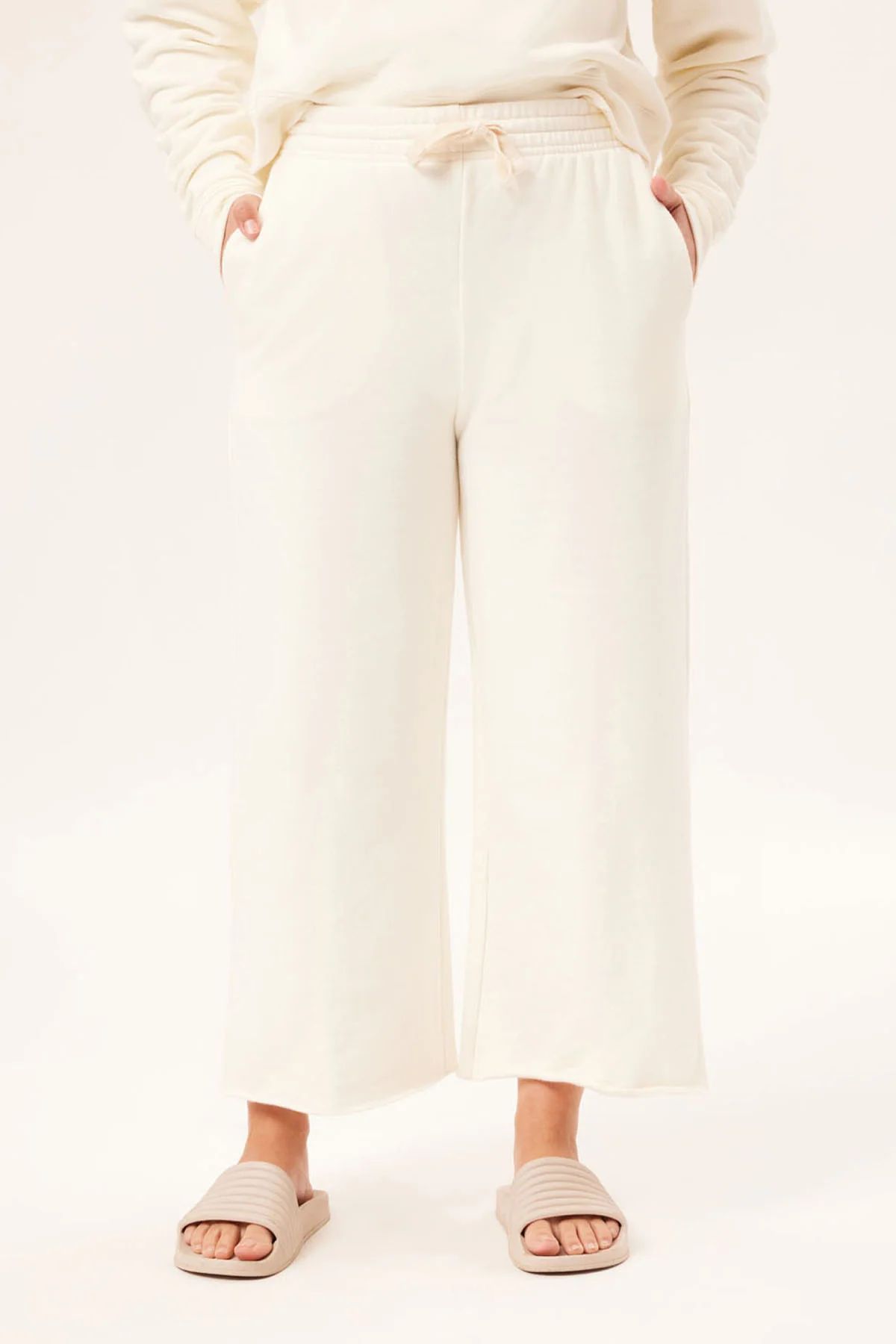 Ivory 50/50 Wide Leg Sweatpant | Girlfriend Collective
