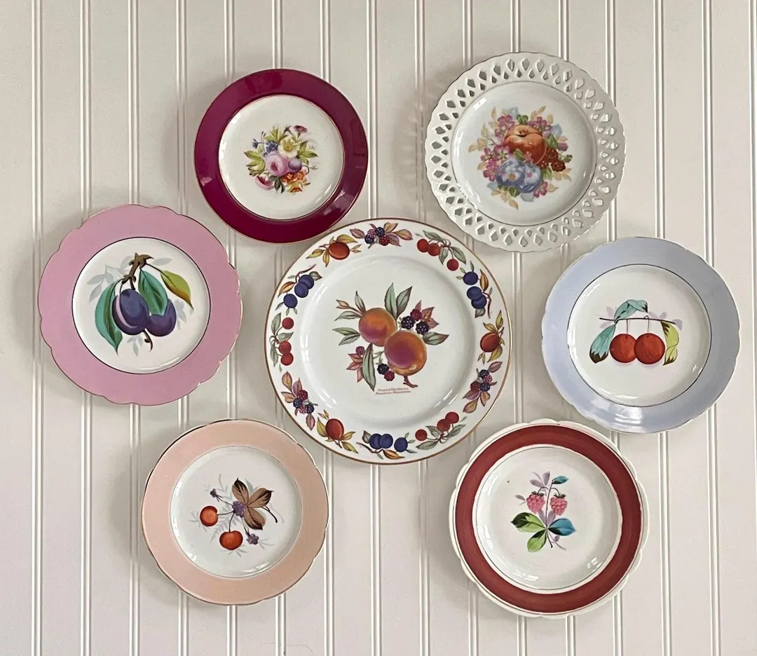 Vintage Fruit Plate Wall- Cherries, Raspberries, Plums, & Peaches- Gallery Wall Decor | Etsy (US)