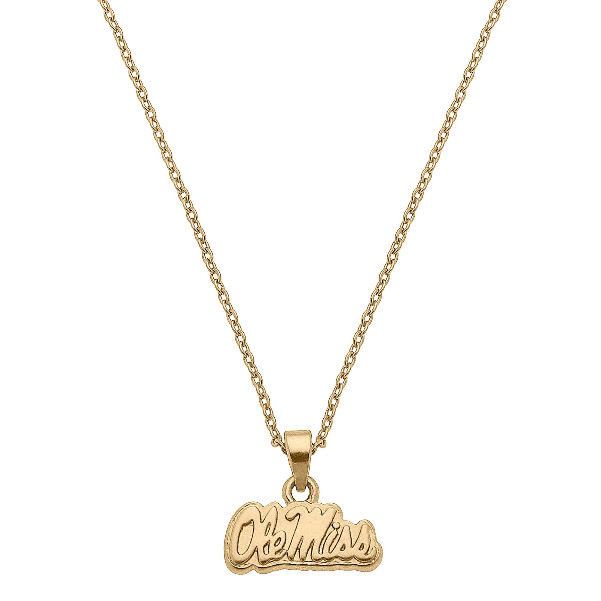 Ole Miss Rebels CANVAS Style Women's Gold Plated Pendant Necklace | Fanatics