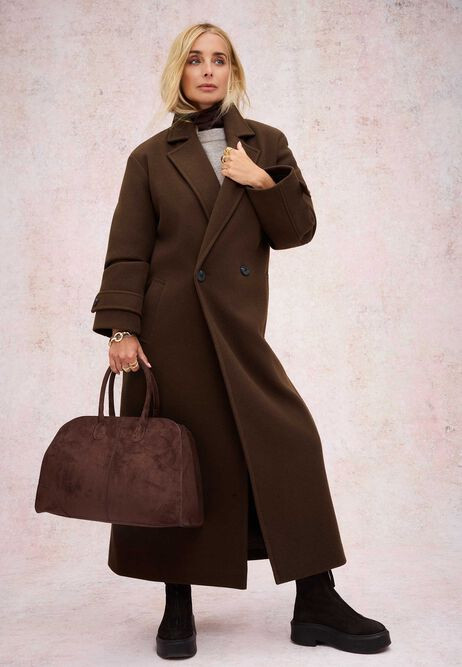 Womens Chocolate Brown Formal Dad Coat | Peacocks
