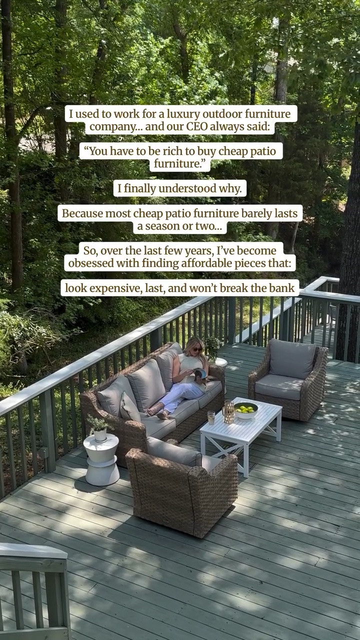 and I’m sharing them with you! 👇🏼👇🏼 Comment PATIO for my source book of items I’ve owned and loved 🤍 

There is nothing quite like a patio that actually feels like an extension of your home, somewhere you want to spend time, not just somewhere that exists.