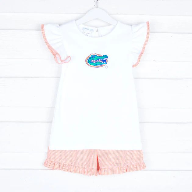 Embroidered Florida Short Set Check | Classic Whimsy