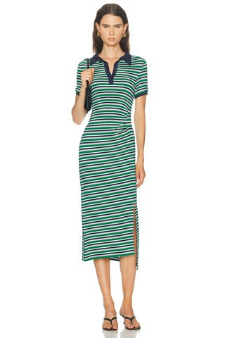 SIMKHAI Shelby Knit Polo Dress in Green | FWRD 