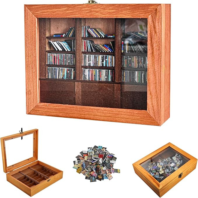 Anxiety Bookshelf with 200 Unique Miniature Books - 9.84 x 7.87 Inches - Creative Display and Rel... | Amazon (US)