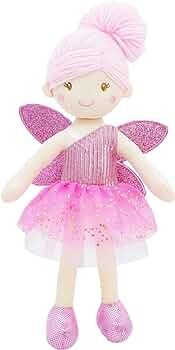 June Garden 12" Enchanted Garden Fairy Doll Elida - Plush Stuffed Soft Doll Girl Gift - Pink Outf... | Amazon (US)