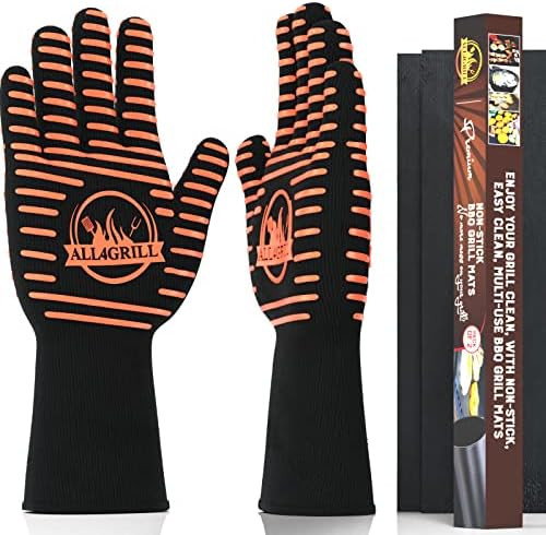 Grill Gloves and BBQ Grilling Mat Set – Extra Large, up to 1500 F° Extreme-Heat-Resistant Fire... | Amazon (US)