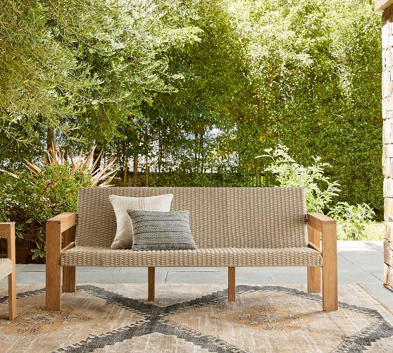 Malibu Teak & Rope Outdoor Sofa (77") | Pottery Barn (US)