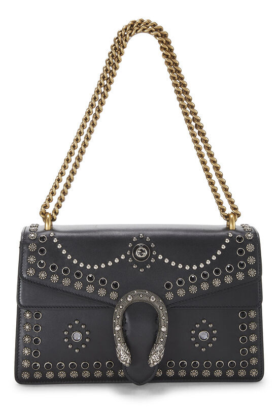 Pre-Owned Black Leather Studded Dionysus Shoulder Bag Small QFB2AS1LKH001 | What Goes Around Comes Around