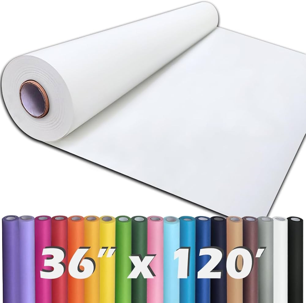 Amazon.com: PerkHomy 36" x 1,440" (120') White Kraft Paper Roll for Craft Bulletin Board Paper Ki... | Amazon (US)