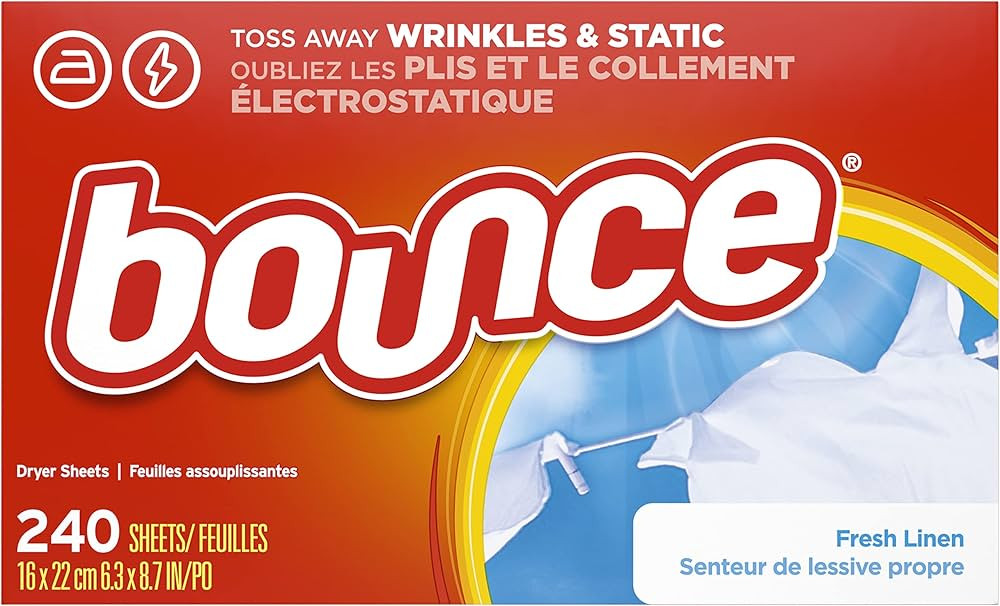 Bounce Dryer Sheets Laundry Fabric Softener, Fresh Linen Scent, 240 Count | Amazon (US)