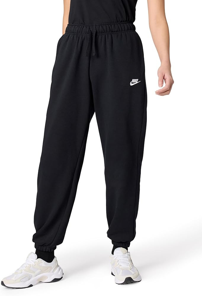 Amazon.com: Nike Women's Sportswear Club Fleece Mid-Rise Oversized Sweatpants, Black/White, Mediu... | Amazon (US)