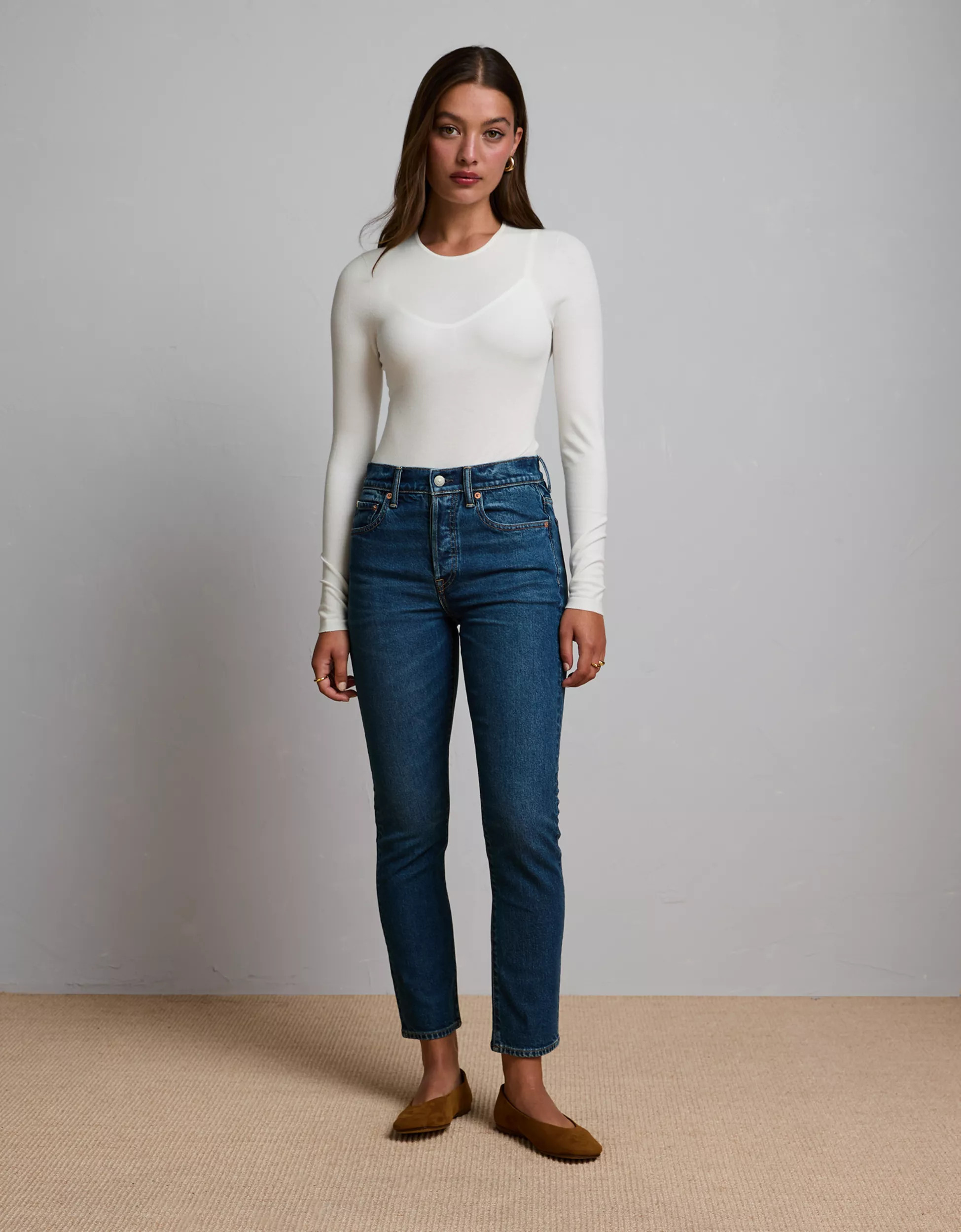 AE77 Premium Straight Crop Jean | American Eagle Outfitters (US & CA)
