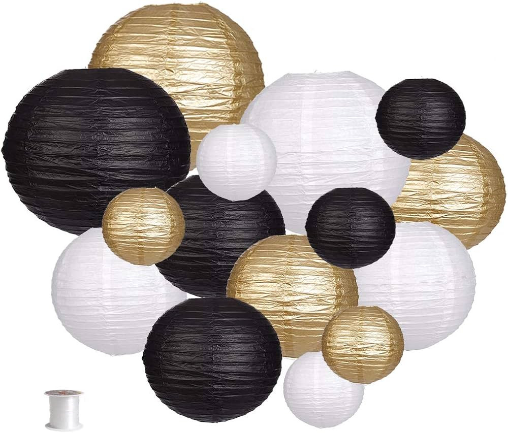 Paper Lanterns Decorative, Round Hanging Paper Lanterns Decorations for Wedding Graduation Annive... | Amazon (US)