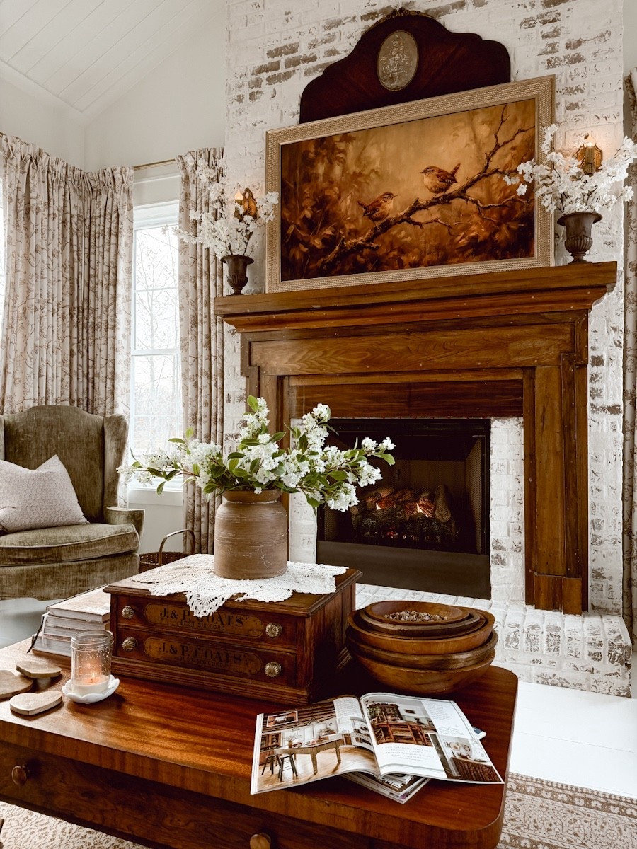 We just added this antique spool box to the coffee table in our sunroom. I love the added height and dimension it adds in addition to hidden storage for remotes. 

#LTKHome #LTKdayinmylife #LTKSeasonal