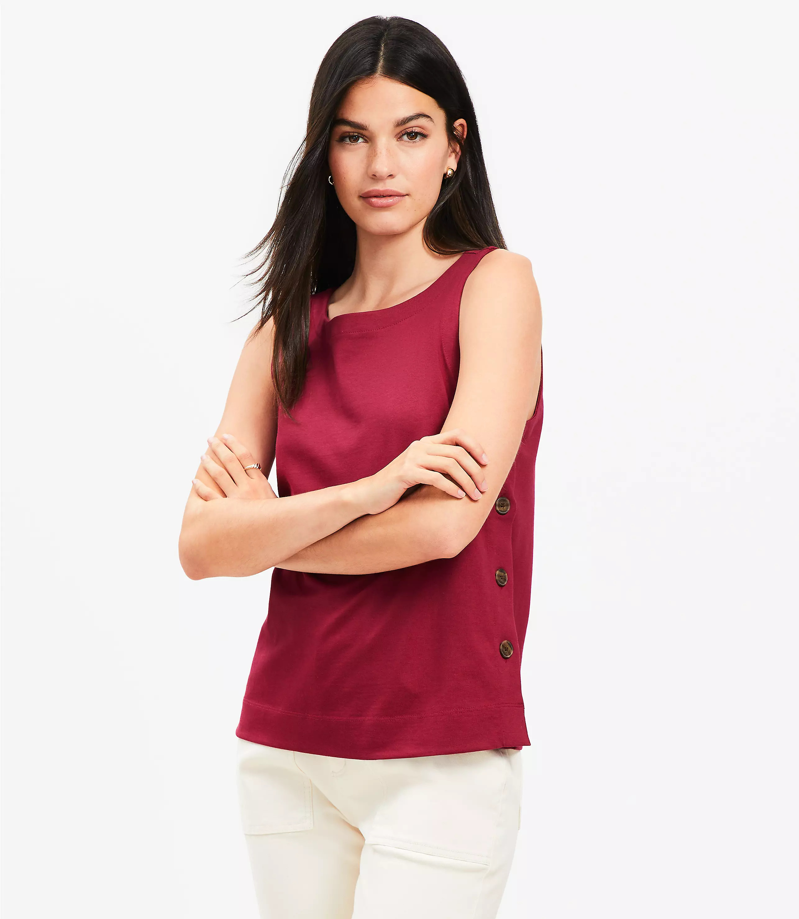 Side Button Tank Top | LOFT