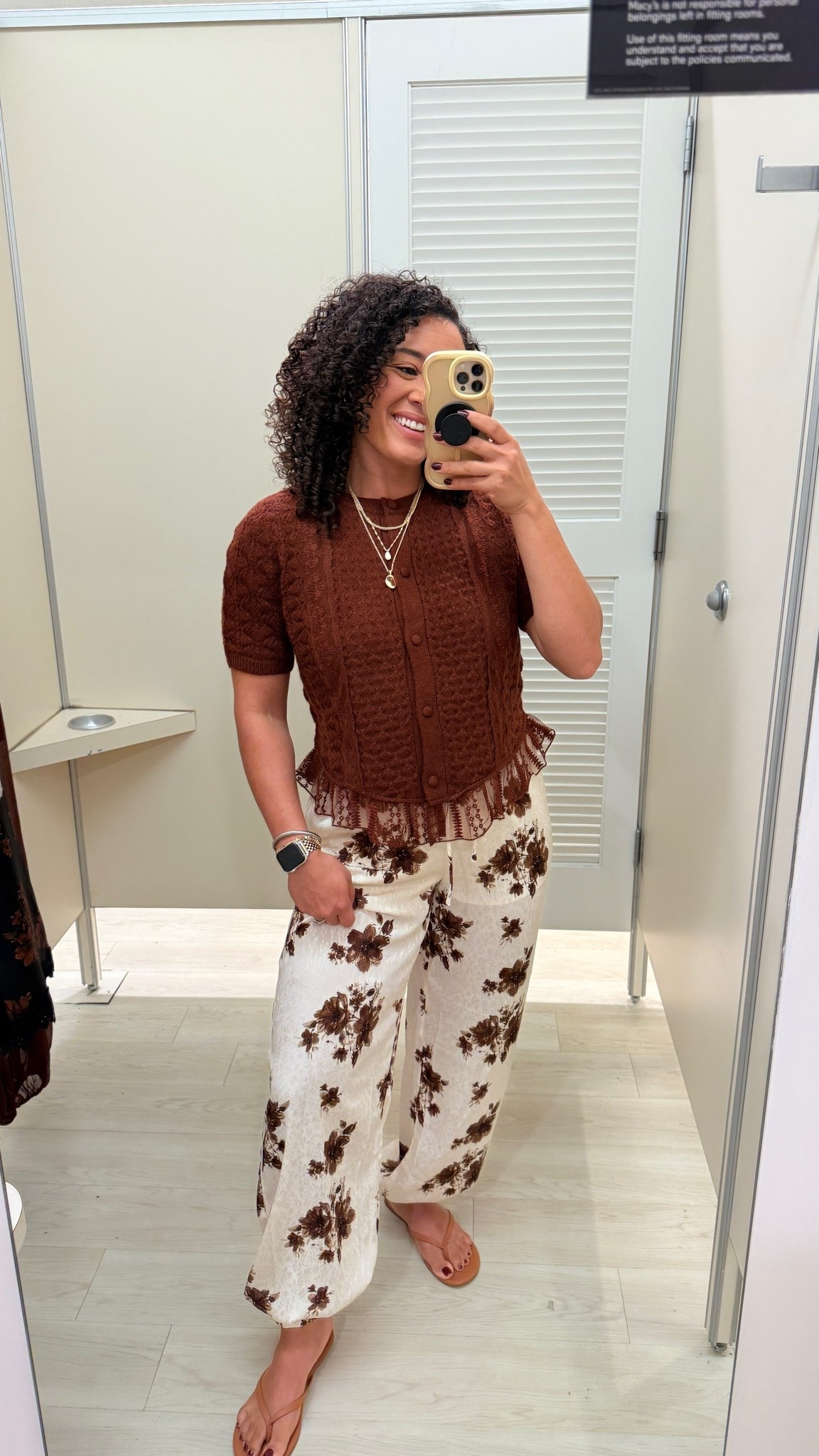 Loving these satin joggers and sweater the little ruffle detail is so cute! Medium in both #macys #falloutfits @macys