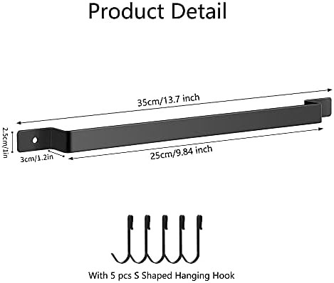 Kitchen Rail With Hooks, Kitchen Utensil Rack for Cooking, Hanging Utensils Holder, Wall Mounted Ute | Amazon (US)