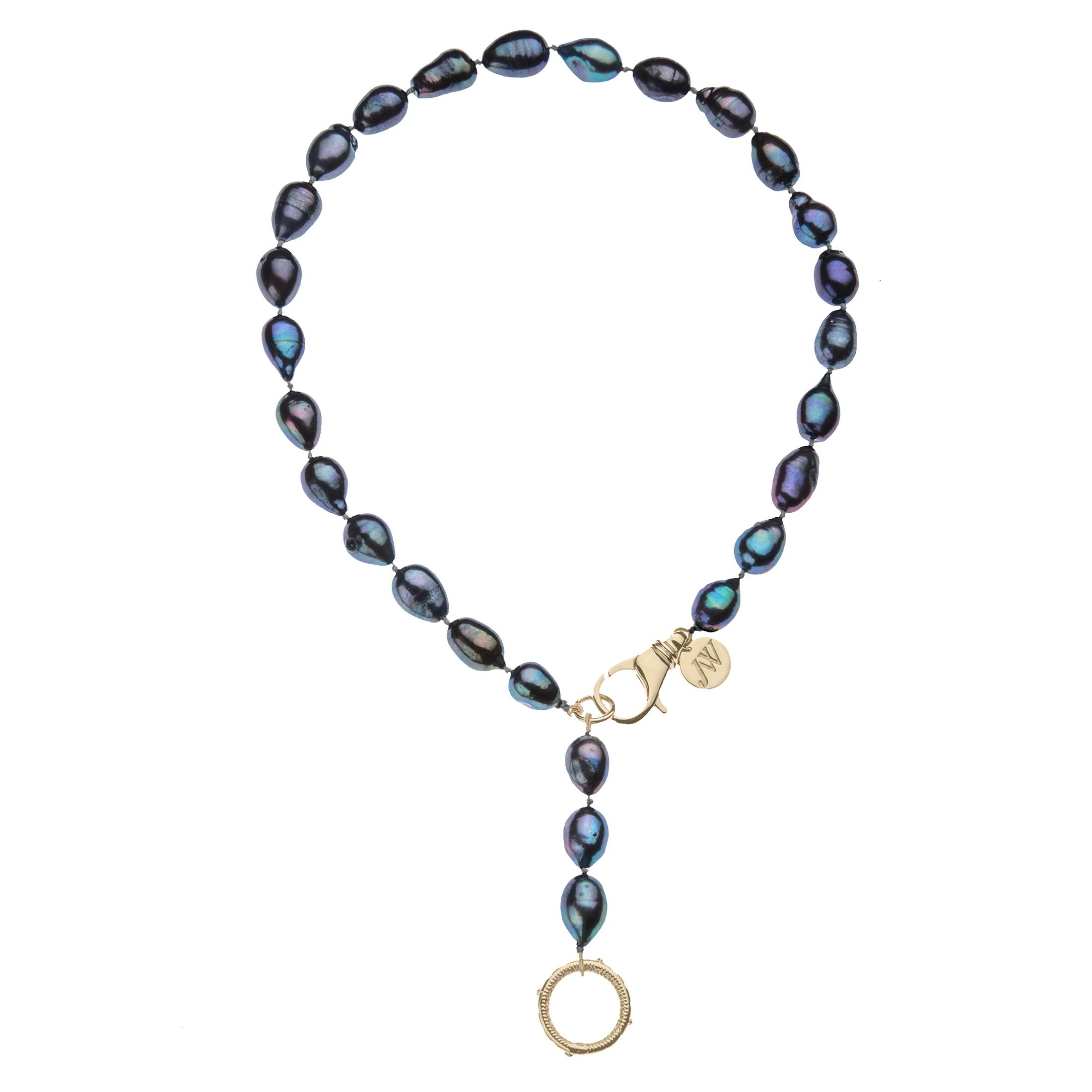 Lariat Pearl Necklace in Black Pearl | Jane Win