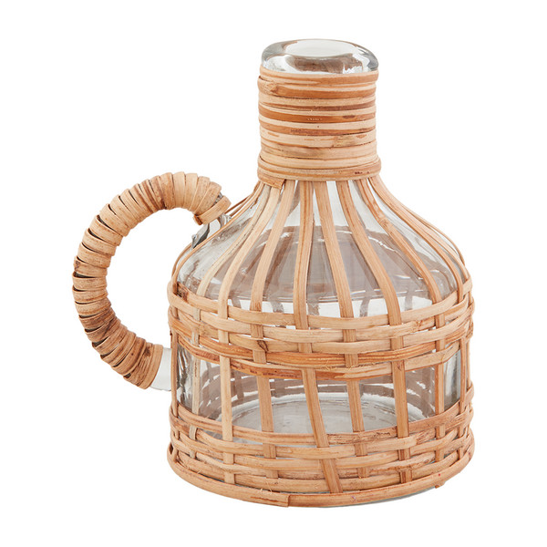 Small Rattan Pitcher Vase | Mud Pie