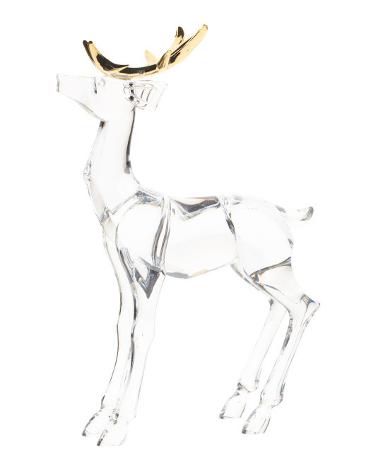 11in Acrylic Reindeer Decor With Gold Antler | TJ Maxx