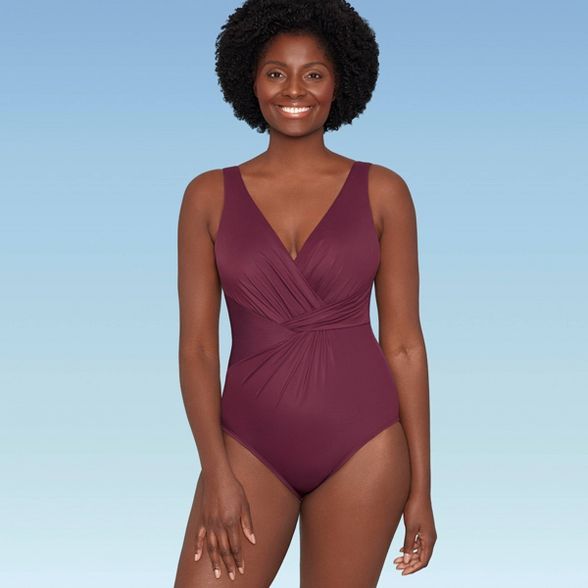 Women's Slimming Control Twist-Front One Piece Swimsuit - Dreamsuit by Miracle Brands | Target