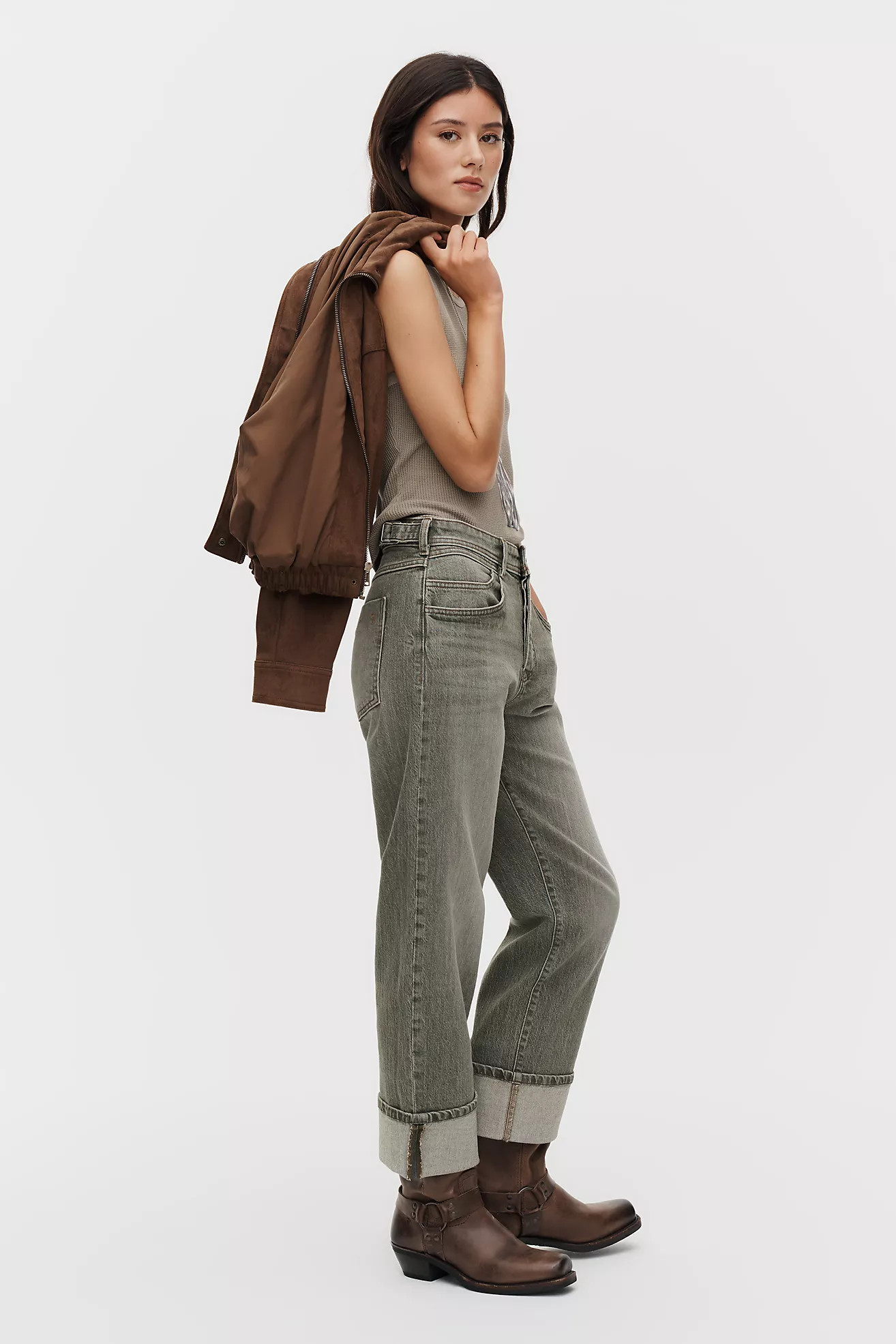 Pilcro Celeste Boyfriend Mid-Rise Relaxed Straight-Leg Jeans | Anthropologie (US)