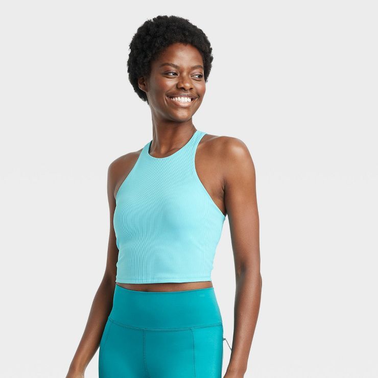 Women's Light Support Ribbed Flex Cropped Sports Bra - All in Motion™ | Target