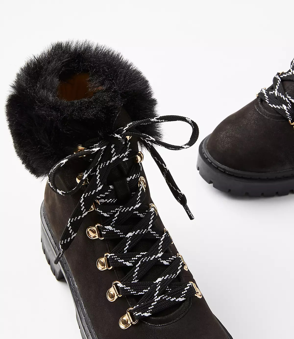 Faux Fur Trim Hiking Boots | LOFT