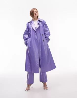 Topshop Tailored trench and pant set in lilac | ASOS (Global)
