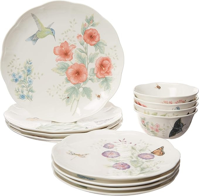 Lenox 883319 Butterfly Meadow Flutter 12Pc Dinnerware Set,Multicolor | Amazon (US)
