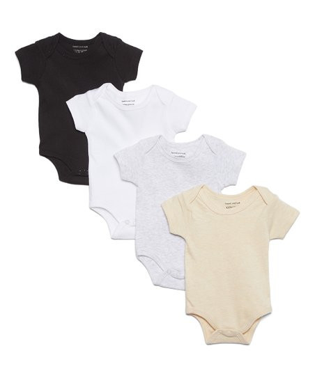 Gray & Black Four-Piece Bodysuit Set - Infant | Zulily