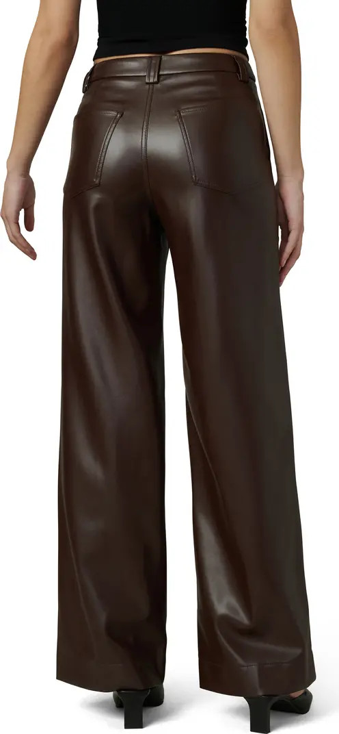 The Mia High Waist Faux Leather Wide Leg Jeans | Nordstrom