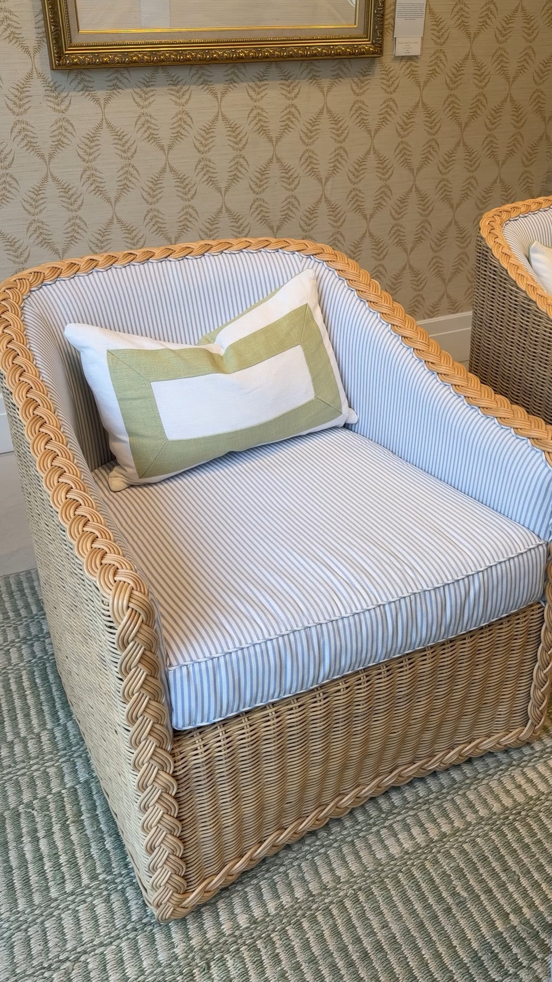 The Yarmouth Swivel Chair from Serena & Lily blends a classic club shape with handwoven rattan for that relaxed coastal feel. 🐚 Shown in Sunbleached Wicker with Perennials Pinstripe Coastal Blue, it adds the prettiest touch of texture and pattern. 🩵 A cozy, stylish accent chair for a sunroom or casual living space. Linked it here! ☀️ #SerenaAndLily #WickerChair #AccentChair

#LTKHome #LTKSaleAlert