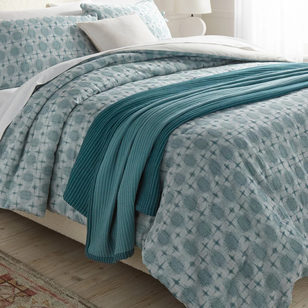 Twin/Twin Extra Long Matelassé Bed Blanket Blue - Threshold™ | Target