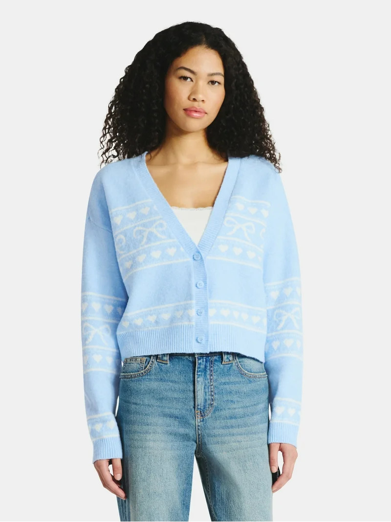 No Boundaries Button-Front Cardigan, Women's | Walmart (US)