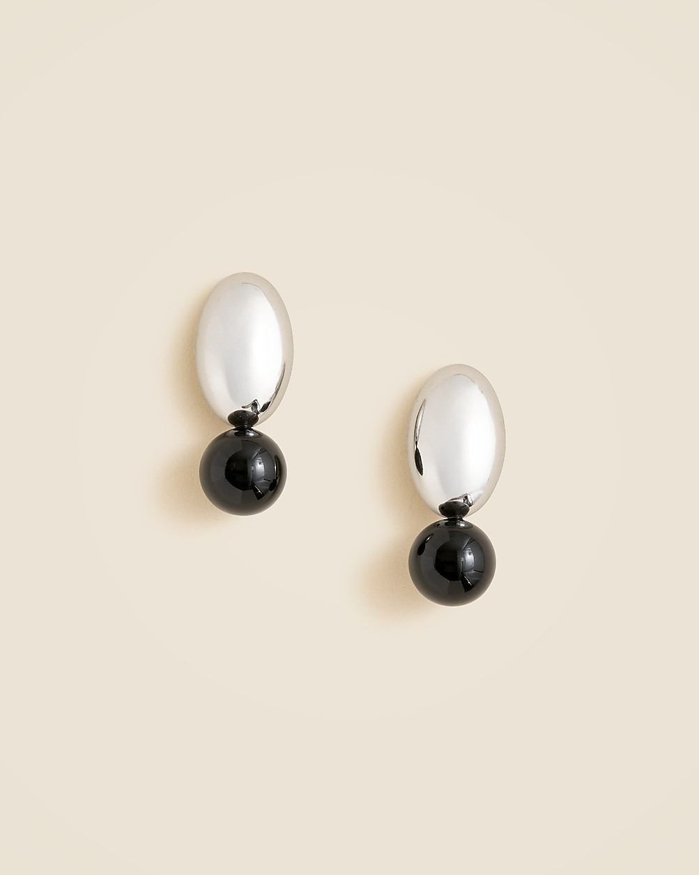 Black pearl and metallic disc earrings | J. Crew US