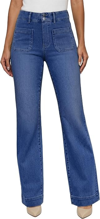 FireSwan Straight Leg Jeans for Women High Waist Stretchy Denim Pant Trendy | Amazon (US)