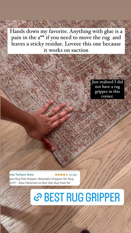 If your rugs slide uncontrollably like mine, I have finally found a solution the works PERMANENTLY! Not those cheap temporary fixes. These Rug Grippers are absolutely amazing! Say goodbye to those ugly curled rug corners we all know and hate 🤞🏾 
 They are washable , reusable, and non slip 
Click down below to shop 🛒
Comment down below and let me know what hacks you want to see next 🤎
 #rughack #ruggrip #amazonfinds #rugideas #livingroominspo

#LTKVideo #LTKhome #LTKxPrime