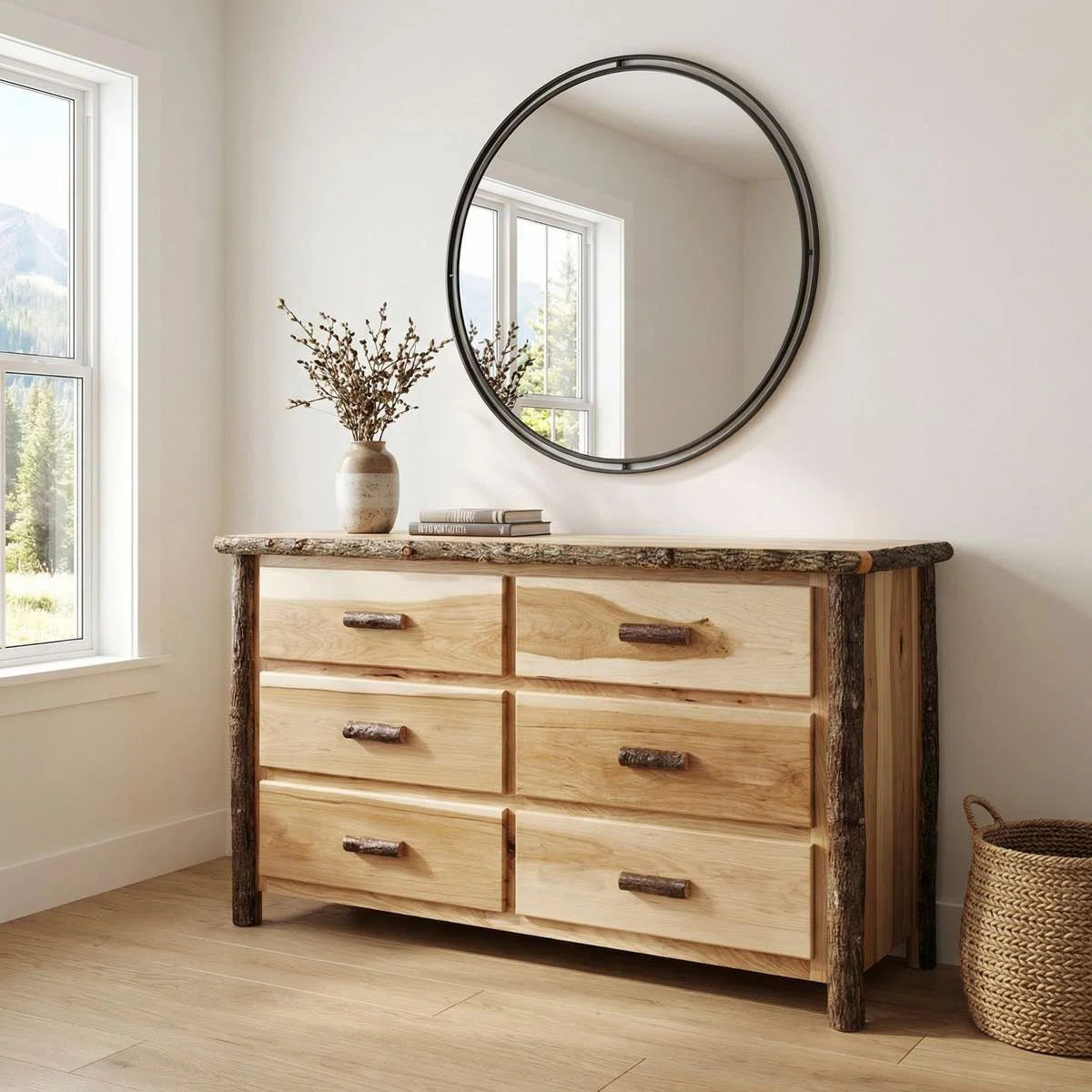 Fireside Lodge Hickory Log Six Drawer Dresser - Espresso - Premium Line | Wayfair North America