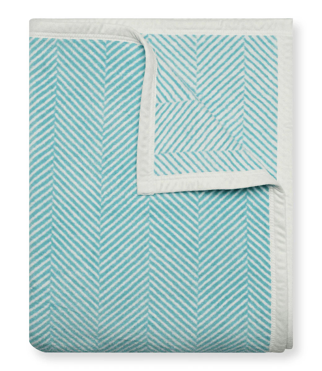 Harborview Herringbone Turquoise Blanket | ChappyWrap