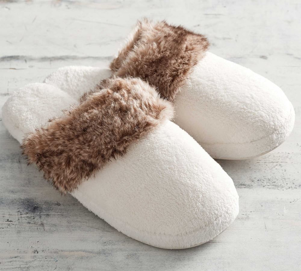 Faux Fur Slippers | Pottery Barn (US)