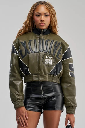 AKIRA Better Believe Varsity Bomber Jacket | Black | Size XL | AKIRA