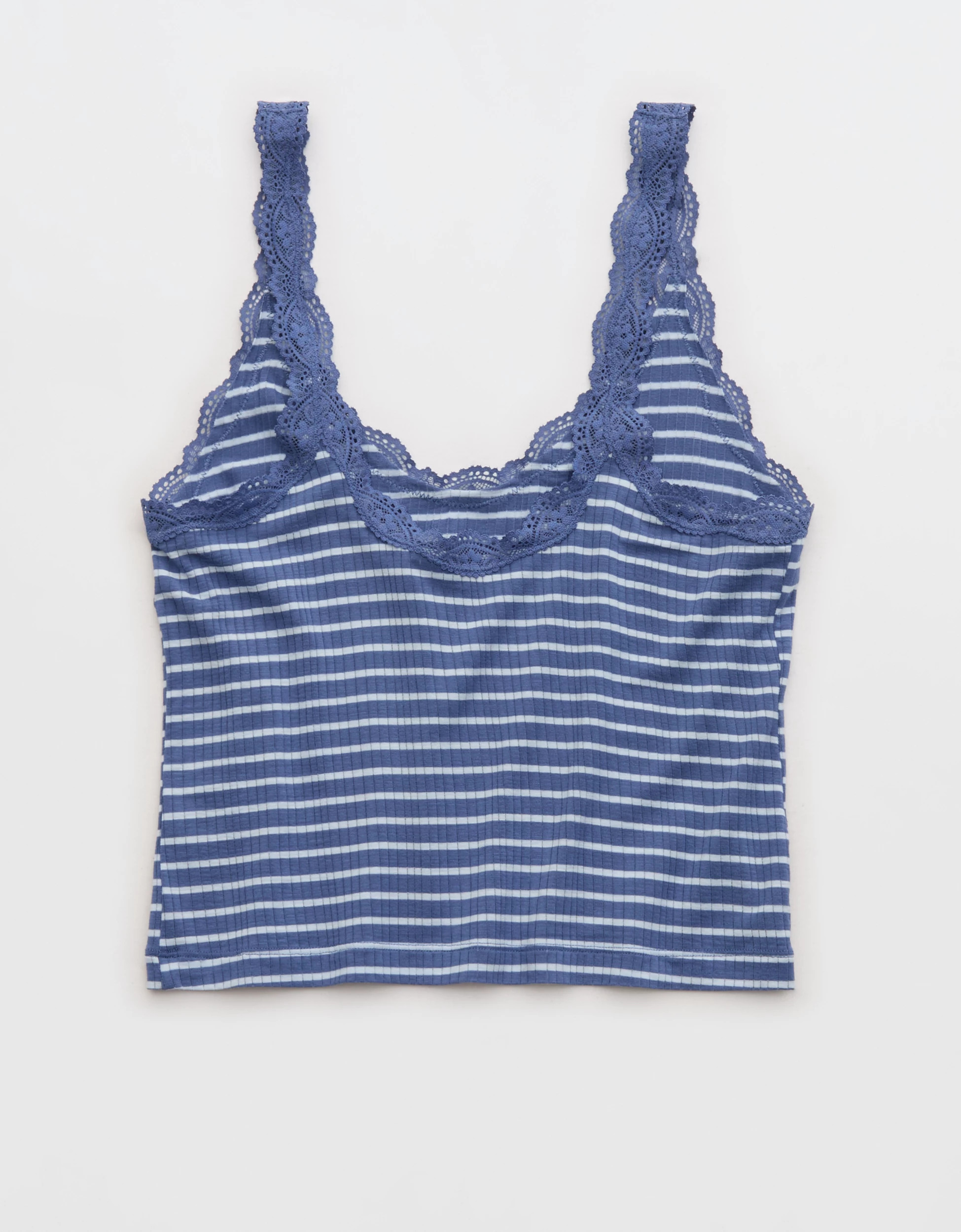 Superchill Modal Rib Lace Trim Tank Top | Aerie